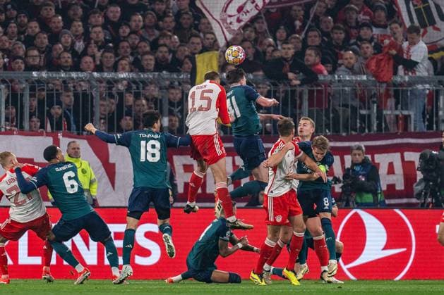 Eric Dier FC Bayern Muenchen, 15 Declan Rice FC Arsenal London, 41 Takehiro Tomiyasu FC Arsenal London, 18 Gabriel FC Arsenal London, 6 FC Bayern Muenchen vs FC Arsenal, Football, UEFA Champions League, Quarterfinal Quarterfinal, 17 04 2024 FC Bayern Muenchen vs FC Arsenal, Football, UEFA Champions League, Quarterfinal Quarterfinal, 17 04 2024 Munich Copyright: xEibner-Pressefoto BahhoxKarax EP_BKA
