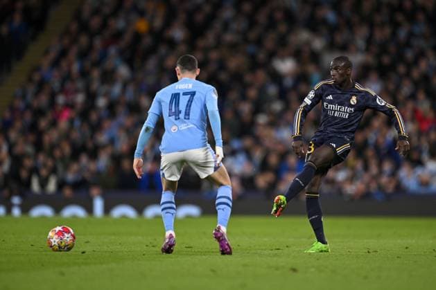 Ferland Mendy of Real Madrid during the UEFA Champions League semi final return leg football match between Manchester City and Real Madrid at the Etihad Stadium in Manchester England (Will Palmer SPP) Copyright: xWillxPalmer SPPx spp-en-WiPa-WP9_8305