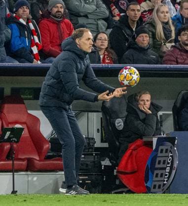 Football, Men, Season 2023 2024, Champions League quarter-final, second leg , FC Bayern Munich Arsenal London, Coach Thomas Tuchel FC Bayern Munich , 17 04 2024, Copyright: xMatthiasxKochx