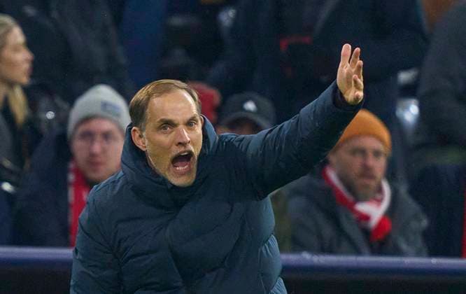 Sport Bilder des Tages Trainer Thomas Tuchel (FCB), team manager, headcoach, coach, in the quarter final match FC BAYERN MUENCHEN - FC ARSENAL LONDON of football UEFA Champions League in season 2023 2024 in Munich, Apr 17, 2024. Viertelfinale,, FCB, München
