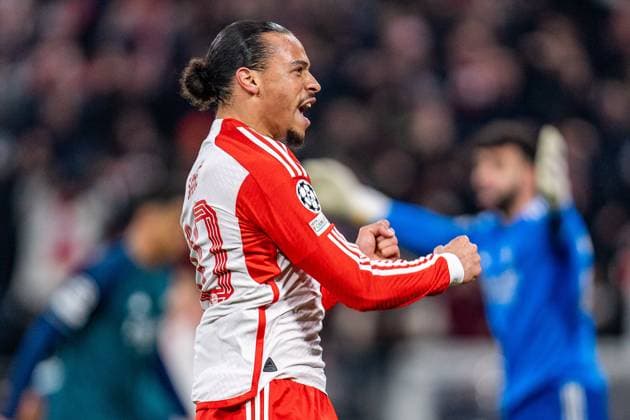Goal for 1 0 by Joshua Kimmich FC Bayern Muenchen, 6 here Leroy Sane FC Bayern Muenchen, 10 FC Bayern Muenchen vs FC Arsenal, Football, UEFA Champions League, Quarter-final quarter-final, 17 04 2024 FC Bayern Muenchen vs FC Arsenal, Football, UEFA Champions League, Quarter-final quarter-final, 17 04 2024 Munich Copyright: xEibner-Pressefoto BahhoxKarax EP_BKA