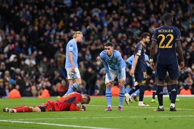 Phil Foden of Manchester City reacts after a missed opportunity during the UEFA Champions League semi final return leg football match between Manchester City and Real Madrid at the Etihad Stadium in Manchester England (Will Palmer SPP) Copyright: xWillxPalmer SPPx spp-en-WiPa-WP6_9322