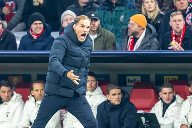 Head coach Thomas Tuchel FC Bayern Muenchen bruellt, FC Bayern Muenchen vs FC Arsenal, Football, Champions League quarter-final second leg, 17 04 2024 DFB regulations prohibit any use of photographs as image sequences and or quasi video Muenchen Bayern Germany Copyright: xkolbert-press UlrichxGamelx