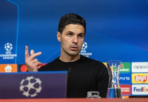 Football, Men, Season 2023 2024, Champions League quarter-final, second leg , FC Bayern Munich Arsenal London, Press conference with coach Mikel Arteta FC Arsenal , 17 04 2024, Copyright: xMatthiasxKochx