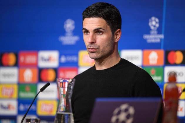Soccer, UEFA Champions League, 20240417, FC Bayern Munich FC Arsenal In the picture Coach of FC Arsenal Mikel ARTETA PK Press conference after match Munich Allianz Arena Bayern Germany Copyright: Passion2Press MarkusxFischerx