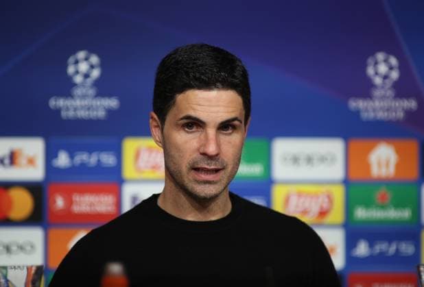 Munich, Germany 17 April 2024 Football, Men, Champions League, Season 2023 2024, Quarter-final second leg, FC Bayern Munich FC Arsenal, Allianz Arena Mikel Arteta, Coach FC Arsenal Head, Portrait at the press conference after the match