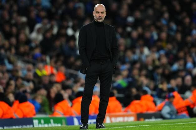 ENG: Manchester City v Real Madrid.UEFA Champions League match. Quarter-finals Manchester City head coach Josep Guardiola during the UEFA Champions League match, Quarter-finals, second leg, between Manchester City and Real Madrid played at Ethiad Stadium on April 17, 2024 in Manchester Spain. kpng Copyright: xBaguxBlancox xPRESSINPHOTOx PS_240417_084