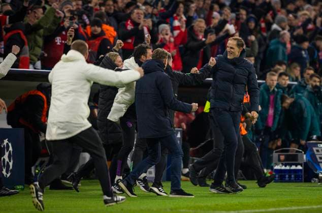 Munich Germany 17th Apr 2024 Final jubilation Coach Thomas Tuchel Muenchen Bayern Munich Arsenal London 17 04 2024 Bayern Munich Arsenal London