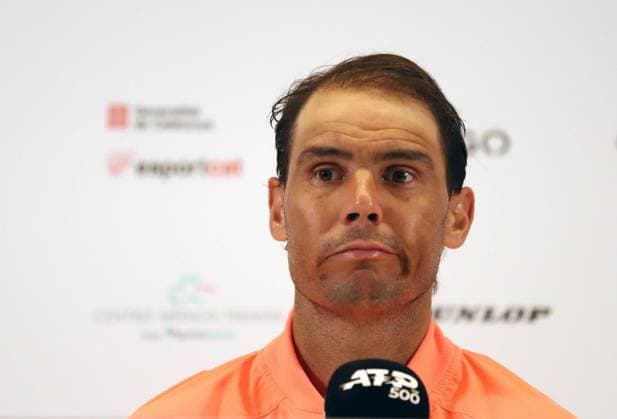 April 17, 2024, Sabadell, Barcelona, Spain: Barcelona Spain 17.04.2024 Rafael Nadal (Spain) gestures in the match between Rafael Nadal (Spain) and Alex De Minaur (Australia) during the Day 5 of the Barcelona Open Banc Sabadell Godo on 17 April 2024 in Barcelona. Sabadell Spain - ZUMAu50_ 20240417_zsp_u50_044 Copyright: xXavixUrgelesx