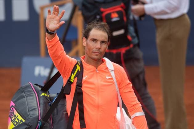 Barcelona Open Banc de Sabadell. Conde de Godo Trophy. Real Club de Tenis Barcelona. April 17,2024 71 Barcelona Open Banc de Sabadell. Conde de Godo Trophy. Real Club de Tenis Barcelona. April 17,2024 Rafa Nadal after losing the match during the third round against Alex de Minaur at the ATP, Tennis Herren Barcelona Open Banc de Sabadell tennis tournament Trofeo Conde de Godo played at the Real Club de Tenis Barcelona. April 17, 2024. This was his last match in this tournament, which he has won twelve times. Barcelona ESP Copyright: xS.xRosx