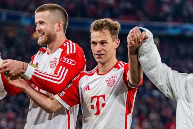Eric Dier FC Bayern Muenchen, 15 Joshua Kimmich FC Bayern Muenchen, 6 FC Bayern Muenchen vs FC Arsenal, Football, UEFA Champions League, Quarter-final quarter-final, 17 04 2024 FC Bayern Muenchen vs FC Arsenal, Football, UEFA Champions League, Quarter-final quarter-final, 17 04 2024 Munich Copyright: xEibner-Pressefoto BahhoxKarax EP_BKA