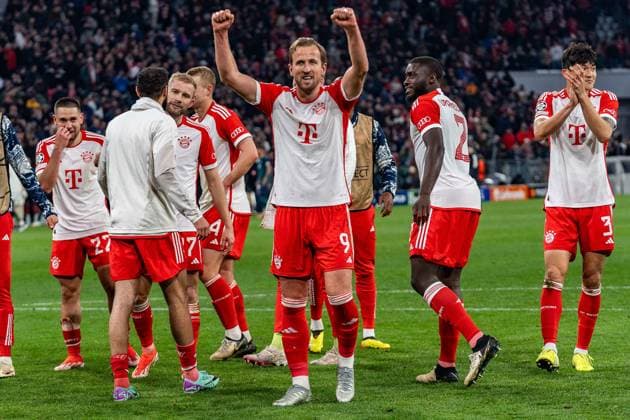 Harry Kane FC Bayern Muenchen, 9 Dayot Upamecano FC Bayern Muenchen, 2 FC Bayern Muenchen vs FC Arsenal, Football, UEFA Champions League, Quarter-final quarter-final, 17 04 2024 FC Bayern Muenchen vs FC Arsenal, Football, UEFA Champions League, Quarter-final quarter-final, 17 04 2024 Munich Copyright: xEibner-Pressefoto BahhoxKarax EP_BKA