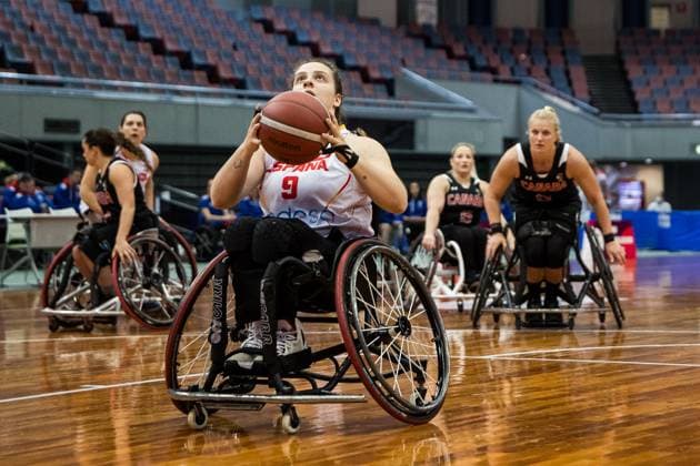 2024 IWBF Womens Repechage Spain Canada 18 04 2024 Sara Revuelta Spain, 9 in the throw 2024 IWBF Womens Repechage Spain Canada Asue Arena, Osaka Copyright: xBEAUTIFULxSPORTS Wunderlx