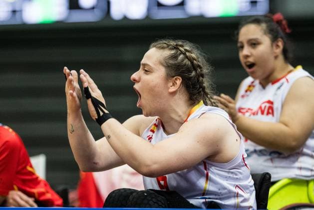 2024 IWBF Womens Repechage Spain Canada 18 04 2024 Sara Revuelta Spain, 9 cheers 2024 IWBF Womens Repechage Spain Canada Asue Arena, Osaka Copyright: xBEAUTIFULxSPORTS Wunderlx