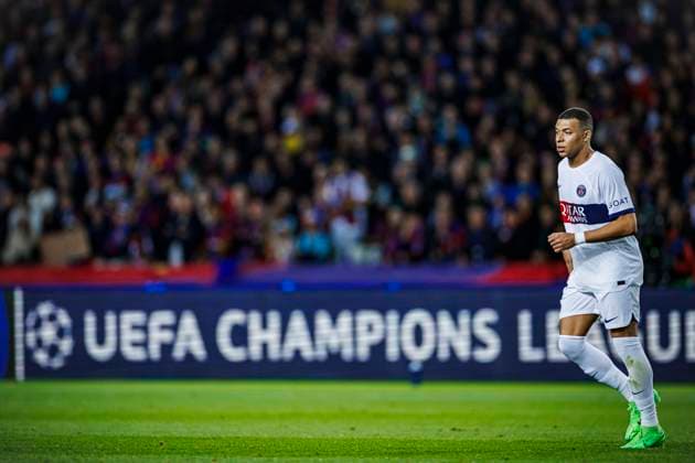 FC Barcelona, Barca v Paris Saint-Germain: Quarter-final Second Leg - UEFA Champions League 2023 24 Kylian Mbappe of Paris Saint-Germain is playing during the UEFA Champions League match between FC Barcelona and Paris Saint-Germain at the Estadi Olimpic Lluis Companys in Barcelona, Spain, on April 16, 2024. Barcelona Spain  Copyright: xDAXxImagesx originalFilename:daximages-uefacham240416_npajM.jpg