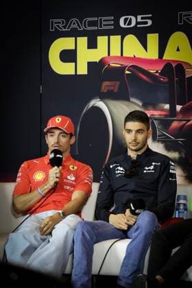 LECLERC Charles (mco), Scuderia Ferrari SF-24, portrait press conference, PK, Pressekonferenz during the Formula 1 Lenovo Chinese Grand Prix 2024, 5th round of the 2024 Formula One World Championship, WM, Weltmeisterschaft from April 19 to 21, 2024 on the Shanghai International Circuit, in Shanghai, China - F1 - CHINESE GRAND PRIX 2024 DPPI Panoramic 00992