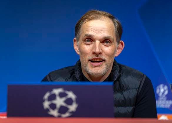17 04 2024, Football UEFA Champions League 2023 2024 quarter-finals, FC Bayern Munich FC Arsenal London, at the Allianz Arena Munich Press conference after the match with coach Thomas Tuchel FC Bayern Munich