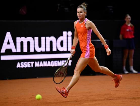 Veronika Kudermetova RUS Action Tennis Ladies Porsche Cup Porsche Tennis Grand Prix GP Stuttgart 2024 Porsche Arena 18 04 2024 DFL REGULATIONS PROHIBIT ANY USE OF PHOTOGRAPHS AS IMAGE SEQUENCES AND OR QUASI VIDEO Porsche Tennis Grand Prix GP Stuttgart 2024