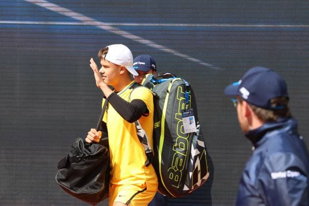 Holger Rune DEN at the run-in Tennis BMW Open 2024 Munich 18 04 2024 PHOTO Mladen Lackovic LakoPress