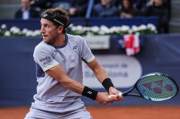 April 18, 2024, Barcelona, Barcelona, Spain: Casper Ruud of Norway and Jordan Thompson of Australia during the third round of Barcelona Open Banc Sabadell Trofeo Conde de Godo on April 18, 2024 in Barcelona, Spain. Tennis 2024: Barcelona Open  - ZUMArd r 20240418_spo_s316_022 Copyright: xMartixSeguraxRamonedax
