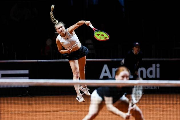 Nastasja Schunk, Ella Seidel GER DOUBLE Nastasja Schunk, Ella Seidel GER vs Hao Ching Chan TPE , Veronika Kudermetova RUS GER Porsche Tennis Grand Prix GP Stuttgart 2024, Porsche Arena, 18 04 2024 GER Porsche Tennis Grand Prix GP Stuttgart 2024 Porsche Arena, 18 04 2024 Stuttgart Copyright: xEibner-Pressefoto RogerxBuerkex EP