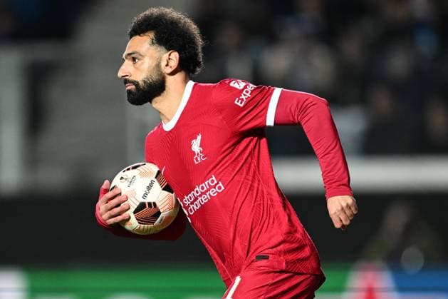 Cm Bergamo 18 04 2024 - Europa League Atalanta-Liverpool foto Cristiano Mazzi Image nella foto: esultanza gol Mohamed Salah 