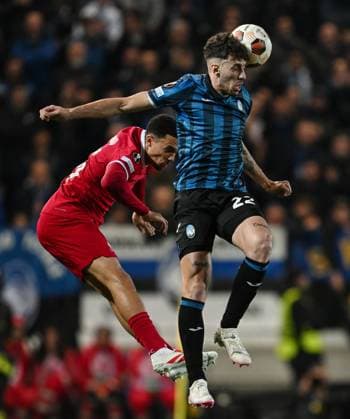 Cm Bergamo 18 04 2024 - Europa League Atalanta-Liverpool foto Cristiano Mazzi Image nella foto: Matteo Ruggeri-Trent Alexander Arnold 