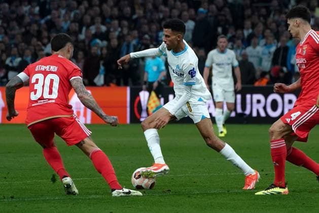 Azzedine Ounahi (Olympique de Marseille) FOOTBALL : Olympique de Marseille vs SL Benfica - Ligue Europa - Quart de finale retour - Marseille - 18 04 2024 NorbertScanella Panoramic 