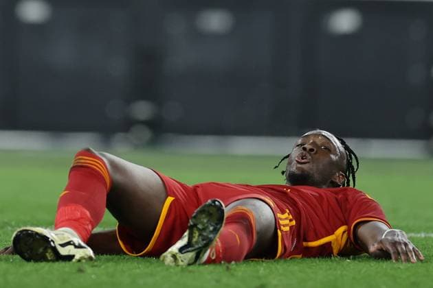 Sport Bilder des Tages UEFA Europa League AS Roma and AC Milan Roma™s English forward Tammy Abraham during the Quarter-Final second leg match between AS Roma and AC Milan at Stadio Olimpico on April 18, 2024 in Rome, Italy. ABPH3608 Copyright: xAntonioxBalascox