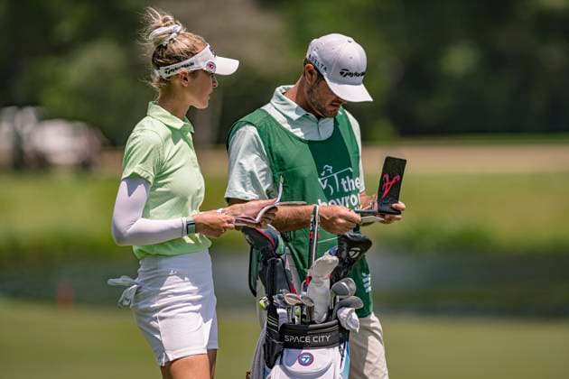 April 18, 2024, The Woodlands, Texas, USA: NELLY KORDA on the 10th fairway during Round 1 of The Chevron Championship at The Club at Carlton Woods on April 18, 2024, in The Woodlands, Texas. The Woodlands USA - ZUMAp213 20240418_znp_p213_010 Copyright: xLynnxPenningtonx