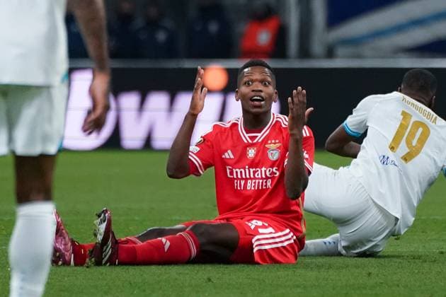Florentino Luis (SL Benfica) FOOTBALL : Olympique de Marseille vs SL Benfica - Ligue Europa - Quart de finale retour - Marseille - 18 04 2024 NorbertScanella Panoramic 