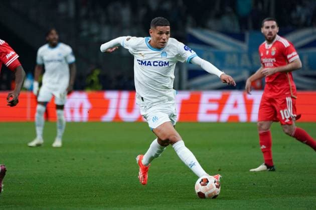 Amine Harit (Olympique de Marseille) FOOTBALL : Olympique de Marseille vs SL Benfica - Ligue Europa - Quart de finale retour - Marseille - 18 04 2024 NorbertScanella Panoramic 