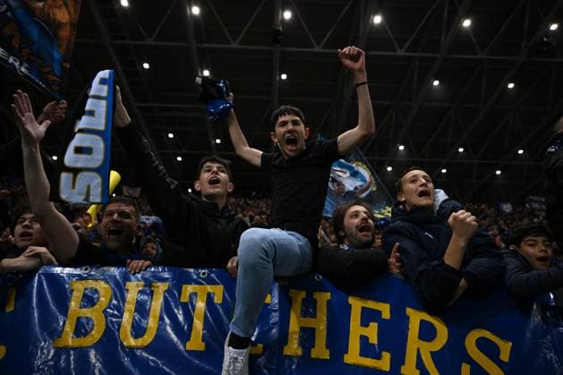 Football Europa League match - Atalanta BC vs Liverpool FC Atalanta BC supporters during the UEFA Europa League quarter finals second leg match between Atalanta BC and Liverpool FC on Avril 18, 2024 at Gewiss stadium in Bergamo, Italy. Credit: Tiziano Ballabio Bergamo Italy  Copyright: xIPAxSport ABACAx