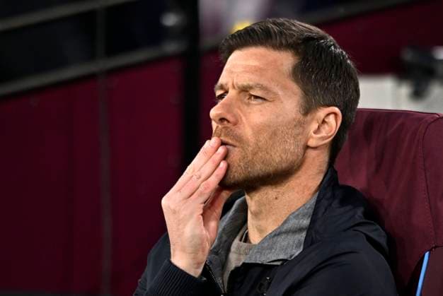 West Ham vs Beyer Leverkusen, UEFA Europa League Xabi Alonso (Bayer Leverkusen head coach) during the West Ham vs Beyer Leverkusen UEFA Europa League quarter final, 2nd leg, match at the London Stadium, Stratford. London The London Stadium UK Copyright: xMartinxDaltonx WestHam_vs_Leverkusen_180424_MD_012