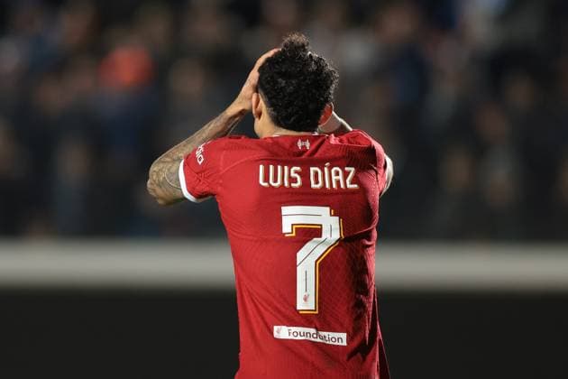 Bergamo, Italy, 18th April 2024. Luis Diaz of Liverpool FC reacts during the UEFA Europa League match at Stadio di Bergamo , Bergamo. Picture credit should read: Jonathan Moscrop Sportimage EDITORIAL USE ONLY. No use with unauthorised audio, video, data, fixture lists, club league logos or live services. Online in-match use limited to 120 images, no video emulation. No use in betting, games or single club league player publications. SPI-3084-0033