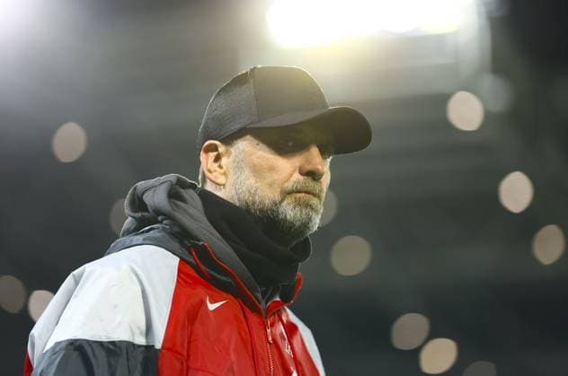 Liverpool manager Jurgen Klopp Atalanta v Liverpool, UEFA Europa League, Quarter Final, Second Leg, Football, Gewiss Stadium, Bergamo, Italy - 18 Apr 2024 EDITORIAL USE ONLY No use with unauthorised audio, video, data, fixture lists, club league logos or live services. Online in-match use limited to 120 images, no video emulation. No use in betting, games or single club league player publications.  Copyright: xKieranxMcManus Shutterstockx 14438415cs