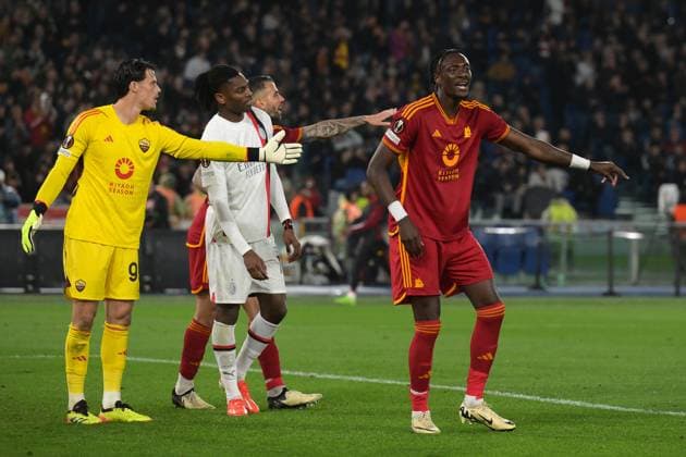 18th April 2024, Stadio Olimpico, Rome, Italy; Europa League, Quarter Final, Second Leg Football; Roma versus AC Milan; Tammy Abraham of AS Roma  ActionPlus12631919 AllShotLive
