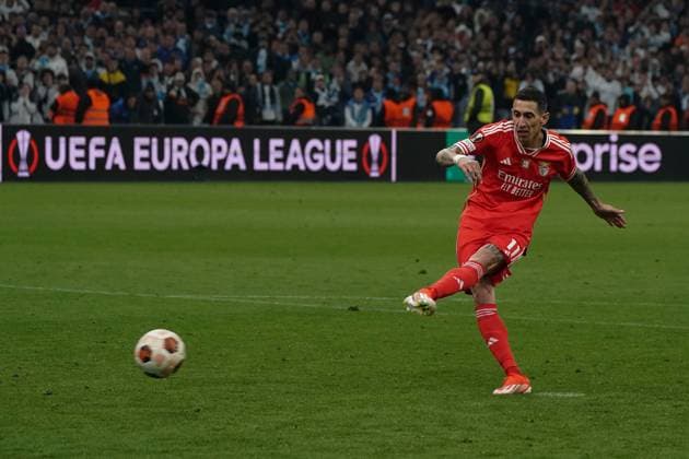 Angel Di Maria (SL Benfica) FOOTBALL : Olympique de Marseille vs SL Benfica - Ligue Europa - Quart de finale retour - Marseille - 18 04 2024 NorbertScanella Panoramic 