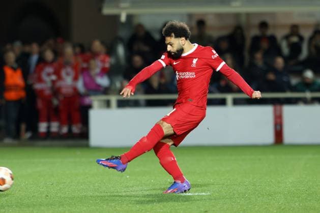 MOHAMED SALAH, Liverpool, UEFA Europa League, 2023-24, Atalanta vs Liverpool 0-1, 18-04-2024, Gol, Goal, Rigore, Penalty UEFA EUROPA LEAGUE 2023-24 ATALANTA-LIVERPOOL 0-1