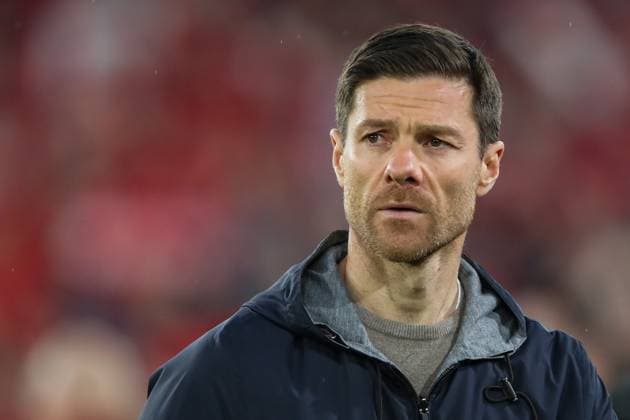 UEFA Europa League Quarter-Final West Ham United v Bayer 04 Leverkusen Xabi Alonso manager of Bayer Leverkusen during the UEFA Europa League Quarter-Final match West Ham United vs Bayer 04 Leverkusen at London Stadium, London, United Kingdom, 18th April 2024 (Photo by Gareth Evans News Images) London London Stadium United Kingdom Copyright: xGarethxEvans NewsxImagesx
