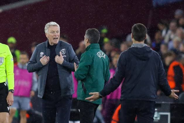 London, England, April 18th 2024: West Ham United manager David Moyes during the UEFA Europa League match between West Ham United and Bayer Leverkusen at the London Stadium in London, England (Alexander Canillas SPP) Copyright: xAlexanderxCanillas SPPx spp-en-AlCa-0V1A3830
