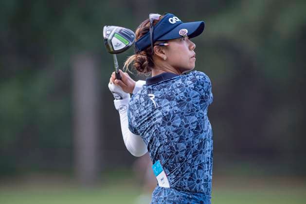 April 18, 2024, The Woodlands, Texas, USA: JENNY SHIN tees off at the 5th hole during round 1 of The Chevron Championship at The Club at Carlton Woods on April 18, 2024, in The Woodlands, Texas. The Woodlands USA - ZUMAp213 20240418_znp_p213_062 Copyright: xLynnxPenningtonx