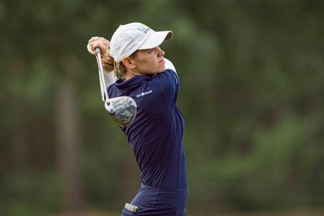April 18, 2024, The Woodlands, Texas, USA: SARAH SCHMELZEL tees off at the 5th hole during round 1 of The Chevron Championship at The Club at Carlton Woods on April 18, 2024, in The Woodlands, Texas. The Woodlands USA - ZUMAp213 20240418_znp_p213_118 Copyright: xLynnxPenningtonx