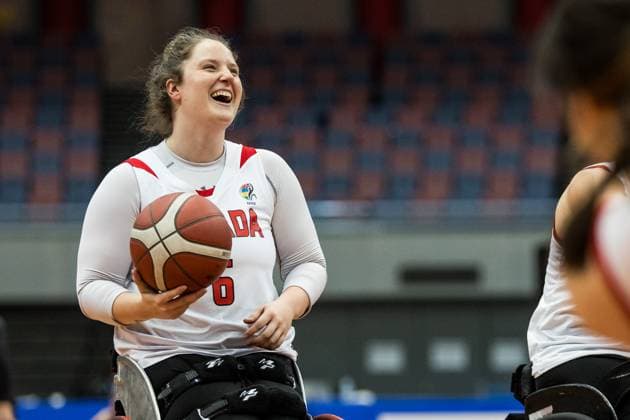 2024 IWBF Womens Repechage Canada France 19 04 2024 Arinn Young Canada, 6 laughing 2024 IWBF Womens Repechage Canada France Asue Arena, Osaka Copyright: xBEAUTIFULxSPORTS Wunderlx