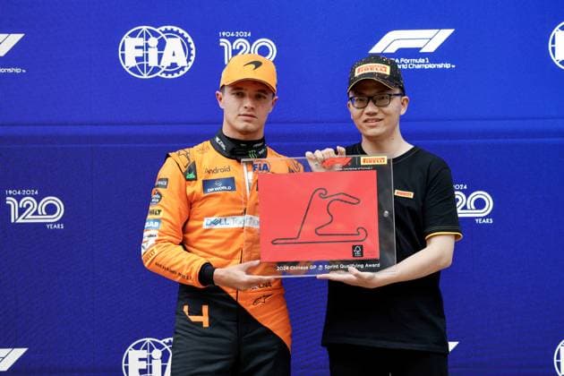 NORRIS Lando (gbr), McLaren F1 Team MCL38, portrait Qualifying Sprint Race during the Formula 1 Lenovo Chinese Grand Prix 2024, 5th round of the 2024 Formula One World Championship, WM, Weltmeisterschaft from April 19 to 21, 2024 on the Shanghai International Circuit, in Shanghai, China - F1 - CHINESE GRAND PRIX 2024 DPPI Panoramic  05547