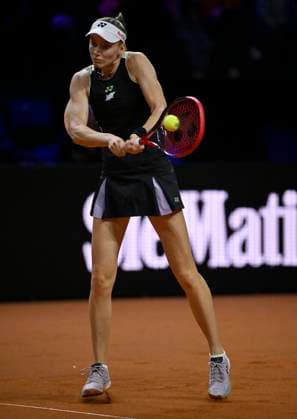 Elena Rybakina KAZ Action Tennis Ladies Porsche Cup Porsche Tennis Grand Prix GP Stuttgart 2024 Porsche Arena 19 04 2024 DFL REGULATIONS PROHIBIT ANY USE OF PHOTOGRAPHS AS IMAGE SEQUENCES AND OR QUASI VIDEO Porsche Tennis Grand Prix GP Stuttgart 2024