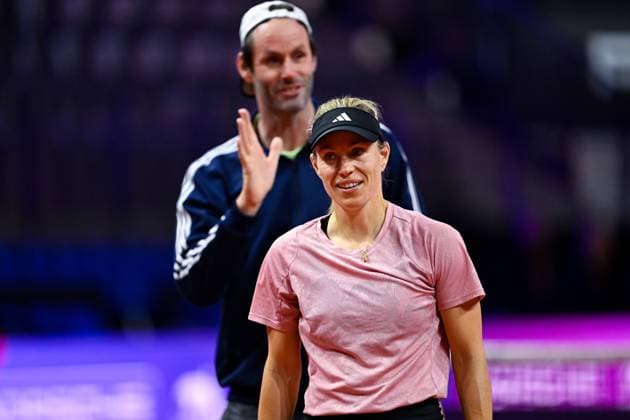 Porsche Tennis Grand Prix 2024 in Stuttgart, 16 04 2024 Angelique Kerber GER and Torben Beltz GER Porsche Tennis Grand Prix 2024