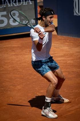 Tomas Etcheverry Argentina during a quarterfinal ATP 500 Barcelona Open Banc Sabadell 2024 match at Real Club de Tenis de Barcelona, in Barcelona, Spain on April 19, 2024 Photo by Felipe Mondino Copyright: x@FELIPExMONDINOx