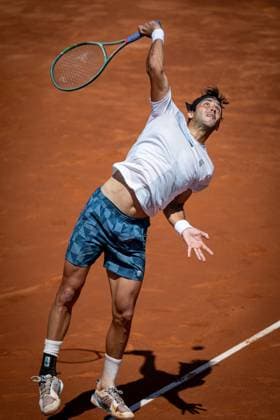 Tomas Etcheverry Argentina during a quarterfinal ATP 500 Barcelona Open Banc Sabadell 2024 match at Real Club de Tenis de Barcelona, in Barcelona, Spain on April 19, 2024 Photo by Felipe Mondino Copyright: x@FELIPExMONDINOx