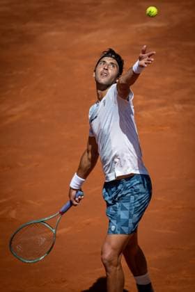 Tomas Etcheverry Argentina during a quarterfinal ATP 500 Barcelona Open Banc Sabadell 2024 match at Real Club de Tenis de Barcelona, in Barcelona, Spain on April 19, 2024 Photo by Felipe Mondino Copyright: x@FELIPExMONDINOx